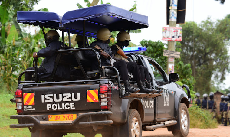 Police truck in Magere