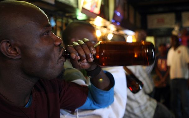 black beer drinker